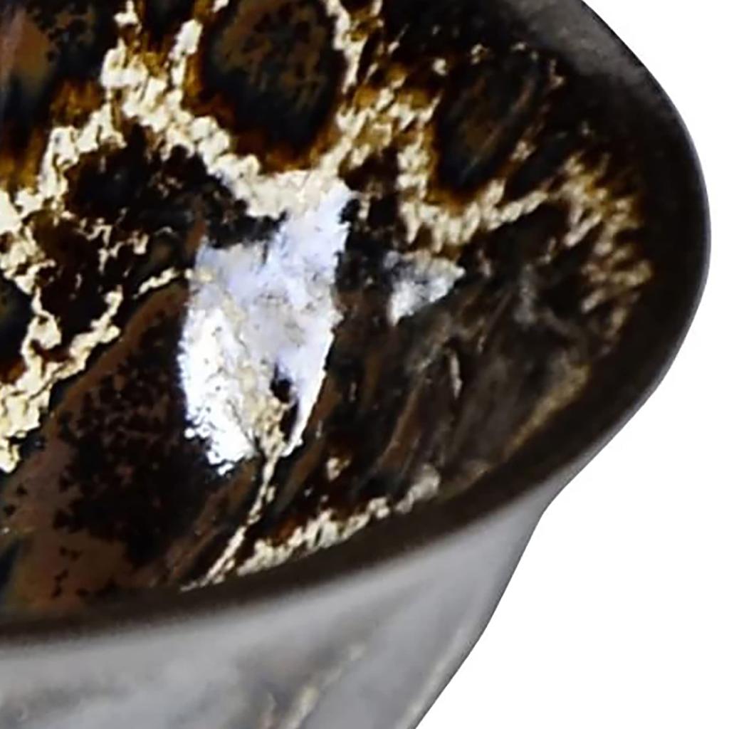 Kyoto Ware, Kiyomizu Ware, Touan Kiln, Sake Cup, Pine Bark Tenmoku, KTA849-12