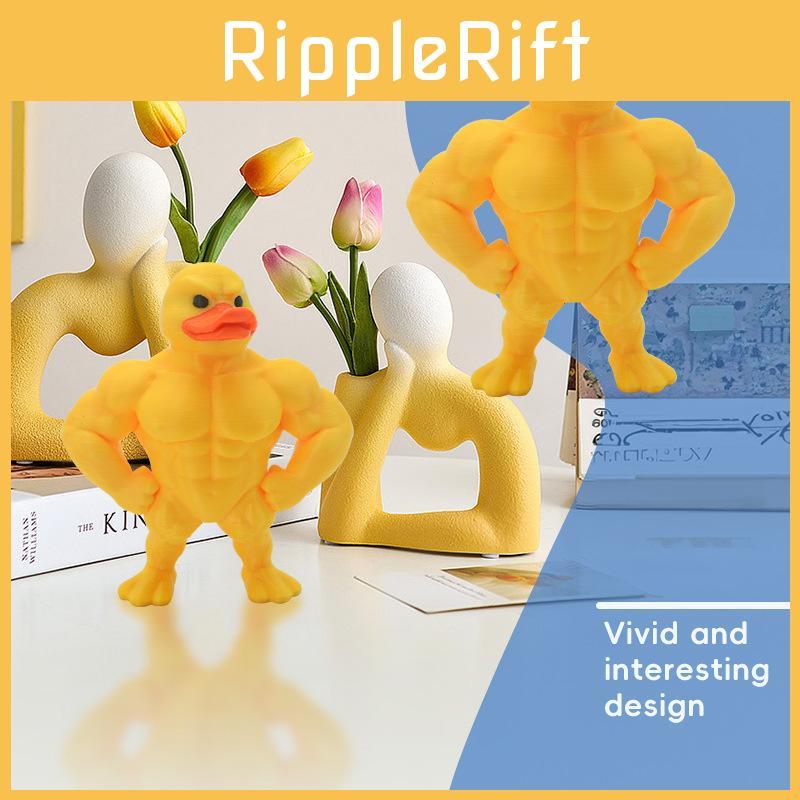 Ornament Originality Desktop Muscular Little Yellow Duck Stress Relieving Toy
