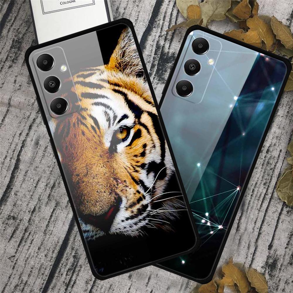 For Samsung Galaxy A05s 4G Cell Phone Cases PC+TPU+Tempered Glass Anti-fall Shell