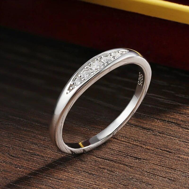 D kolor VVS1 wszystkie pierścionki Moissanite dla kobiet certyfikat GRA laboratorium diamentowy ślub zaręczynowy 925 srebrny pierścionek