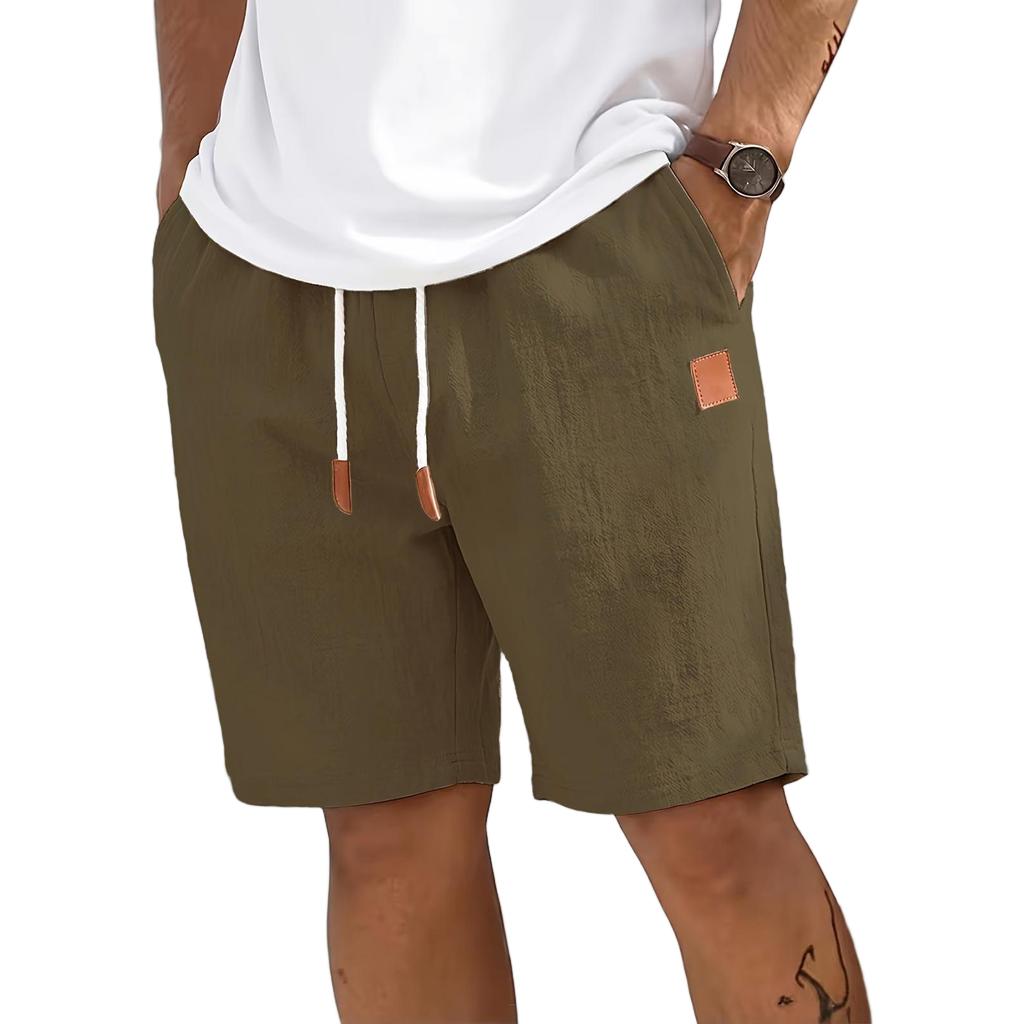 Mens Shorts Casual Linen Drawstring Waist Straight Fit Lightweight Gym Shorts Men Athletic Shorts for Men Summer Beachwear