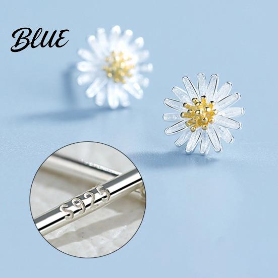 Plated Earrings 1 Pair Stud Mini Chrysanthemum Design Ear