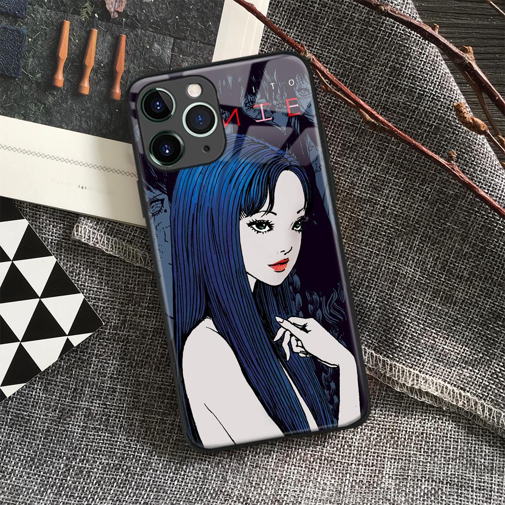 Lesklý skleněný kryt na telefon Junji Ito Tomie Kawakami Anime Manga pro iPhone SE 6s 7 8 Plus X Xr Xs 11 12 13 Mini Pro Max Samsung