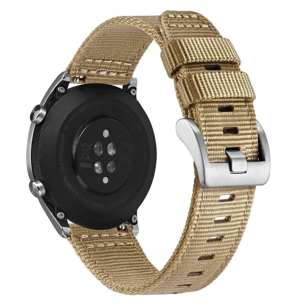 Nylon Watch Military Watch Replacement Fabric Double Strap Nylon Quick Buckle [ANNEFIT] Band, Band, 18mm, Belt, Release, Khaki/Silver