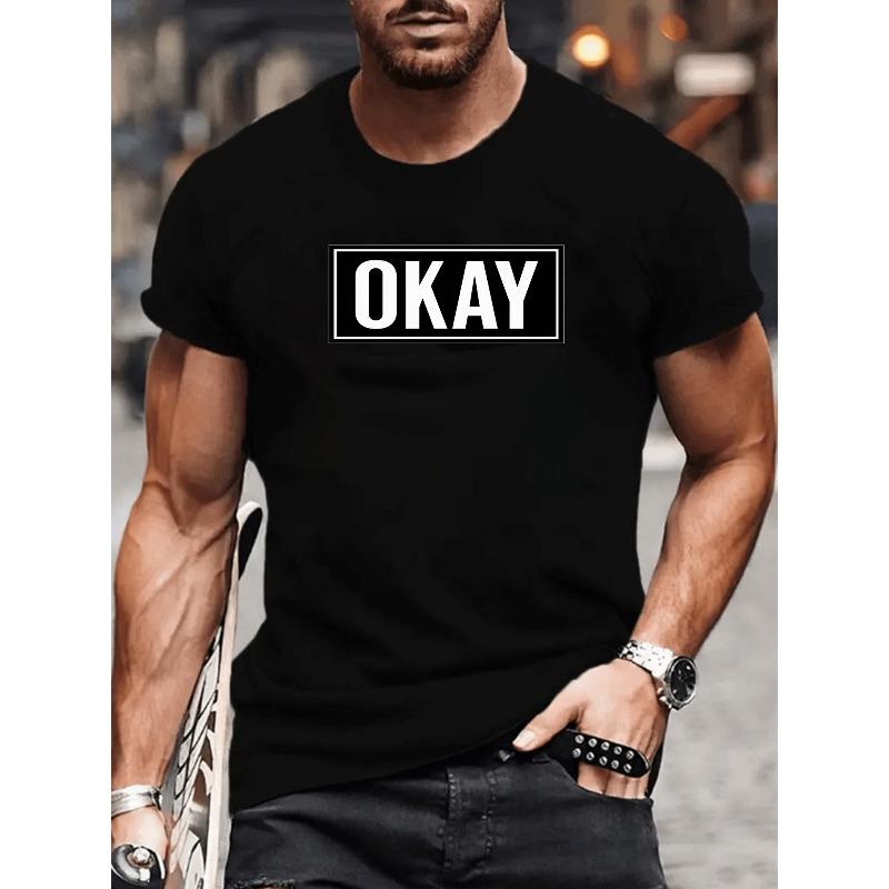 

European sizes Men S Casual Short-Sleeved Round-Neck T-Shirt with Easy Letter Box Print | Individual Style, Suitable for Valentine S Day Dates 4XL чорний