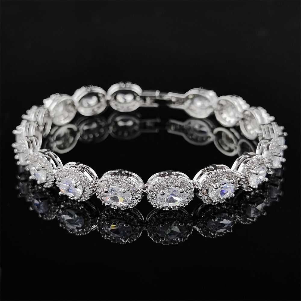 

2026 New Luxury Blue Red Green Black Silver Color Bracelet Bangle for Women Anniversary Gift Jewelry Wholesale S6923 белый