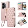 For Honor 400 Pro 5G (Global) Case Multi Card Slots Zipper Rhombus Leather Phone Cover with Wrist Strap