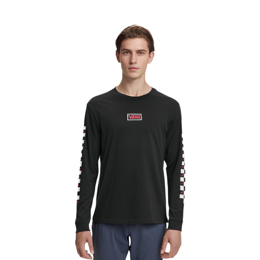Vans Checkerboard Logo Casual Long Sleeve Crewneck Sweatshirt Men Sweatshirt Black VN0A54MQS6C