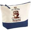 Makeup Bag - PLANETEE - Arya Owl Grain - Large Size - Cotton - HD Printing