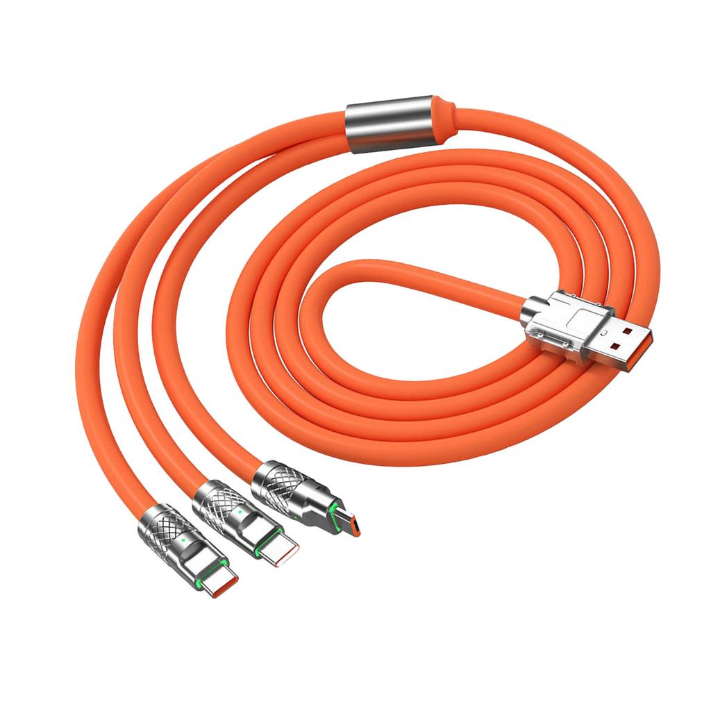 3.94ft 120W 3 In 1 Charging Cord for IOS Interface for Android TYPE C Interface Universal Multi Charging Cable for Cell