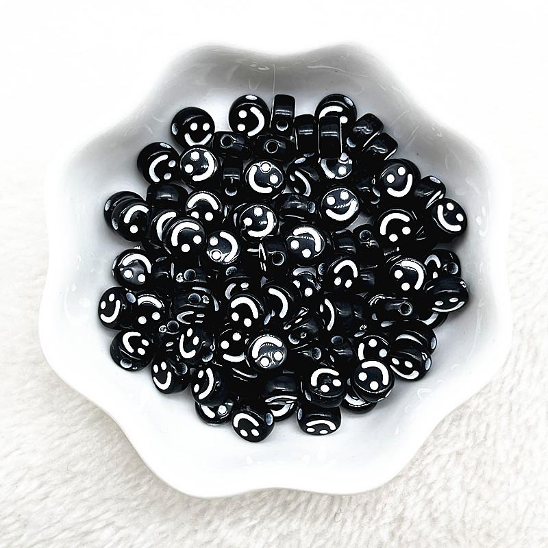 100-500PCS Mixed Colorful Acrylic Happy Face Beads Acrylic Smiling Face Spacer Beads for Bracelet Necklace DIY Jewelry Making