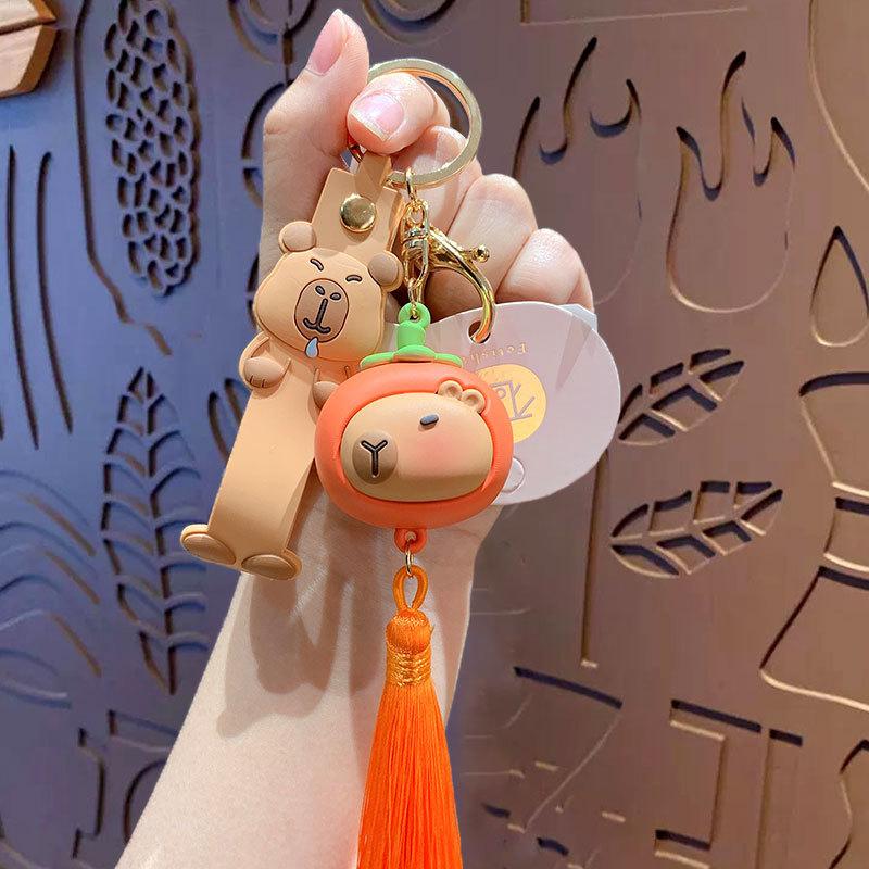Cartoon Kapibara Keychain Pendant Cute Couple Car Key Chain Bag Pendant Creative Small Gift