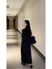 Korean Style Gray Knit Sweater & Skirt Set for Autumn/Winter 2025 - Women's Deep Winter Outfit