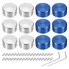 Uxcell 12pcs Foot Switch Guitar Pedal Button Metal Foot Switch Top Covers for Guitar Effect Pedal Silver and Blue Toppers, Caps, 3/8" Buttons,