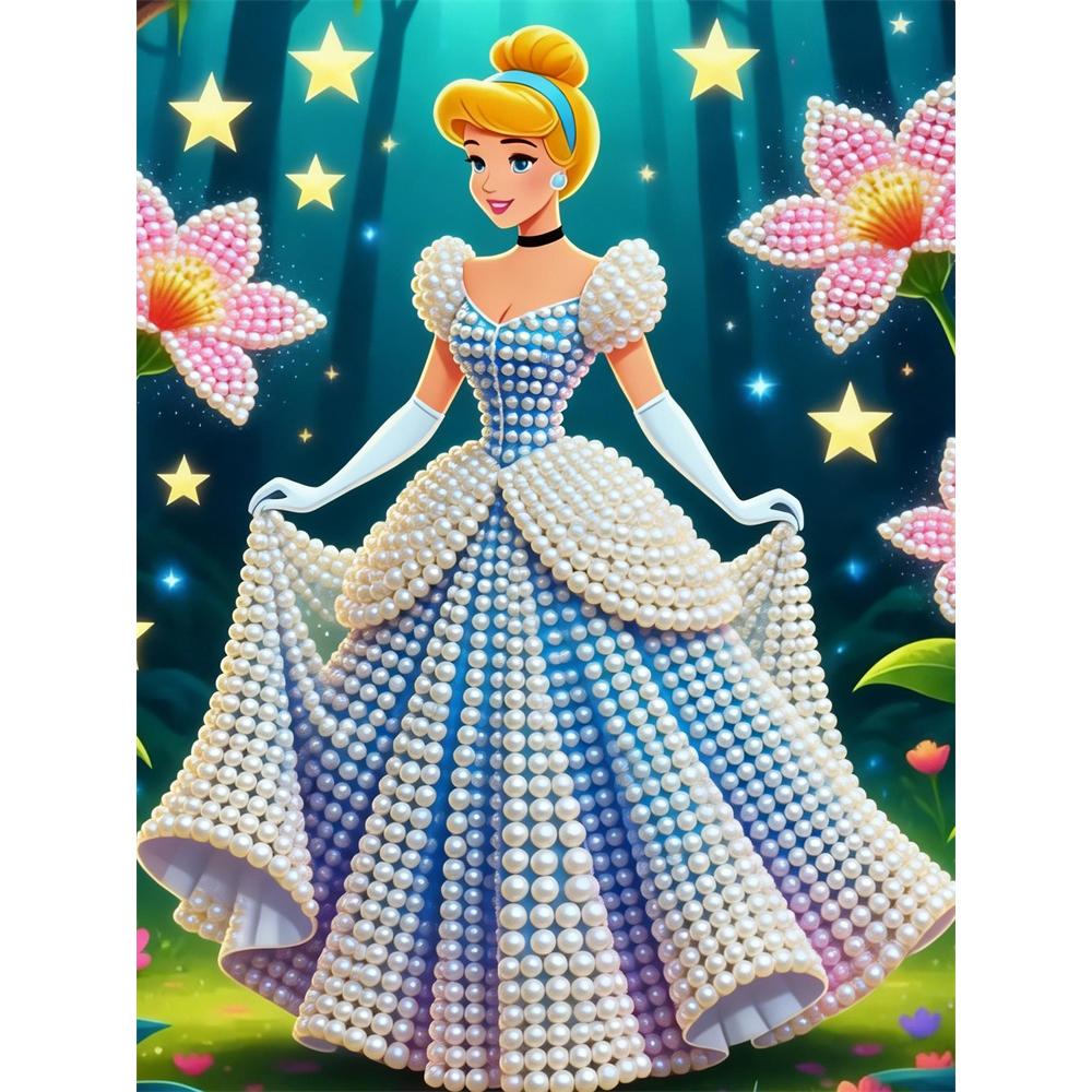 

Disney Pearl Painting Set Cinderella The Pearl of The Forest Exquisite and Sparkling Artwork Perfect for Home Wall Decoration and Handmade Gifts 35x45cm
