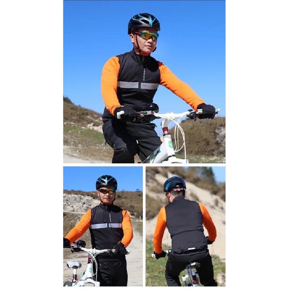 WOSAWE Winter Warm Sleeveless Jacket Men's Autumn Cycling Vest Windproof Windbreaker Warm up MTB Bike Vest Cycling Clothes