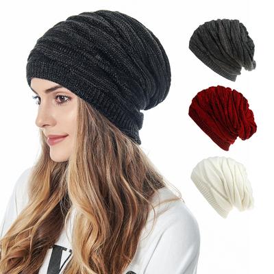 Unisex Skiing Plush Fashion Keep Warm Winter Hats Knitted Cotton Hat