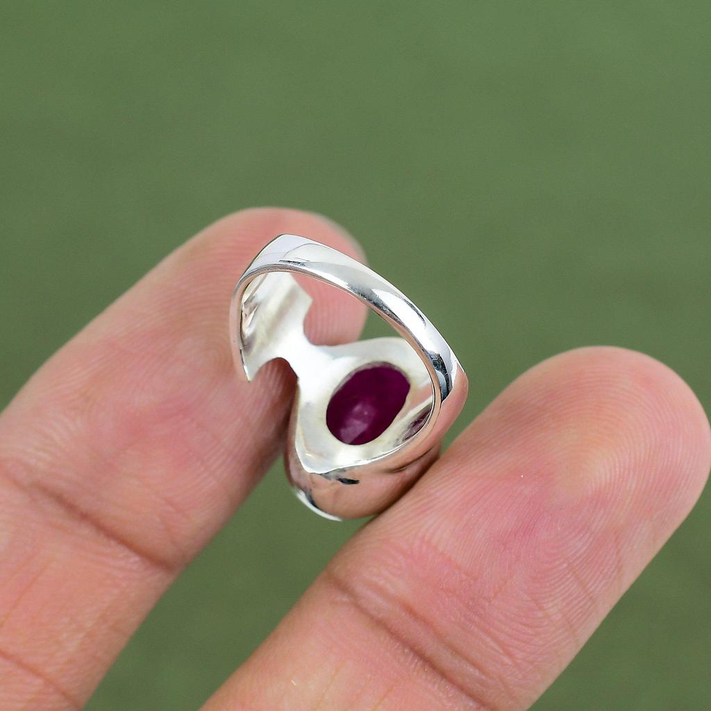 Faceted Kashmir Ruby Ring 925 Sterling Silver Ring Ruby Jewelry Elegant Gemstone Ring Handmade Jewelry Gift For Women Available In Ring Size