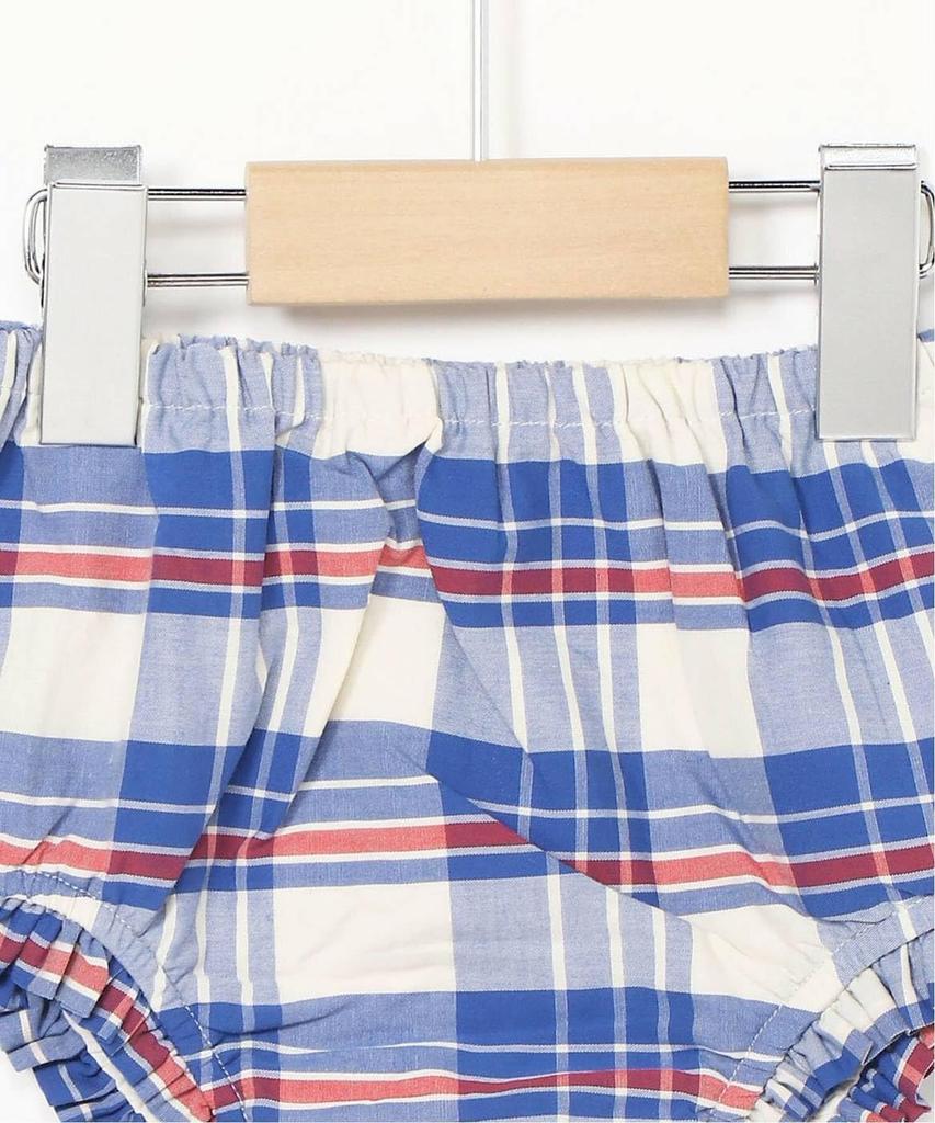 GAP Romper Dress for with Eyelets at the Coordinating Set for Baby Girls Size Girls, Blue, Poplin, Hem, (Blue, 70)