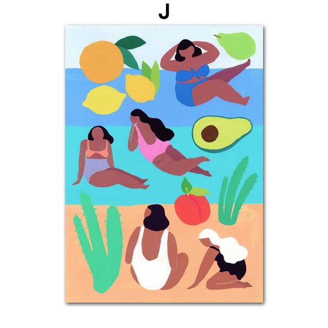 Tropical Morocco Beach Swim Pool Santorini Abstract Art Canvas Painting Posters and Prints Wall Pictures for Living Room Decor No Frame