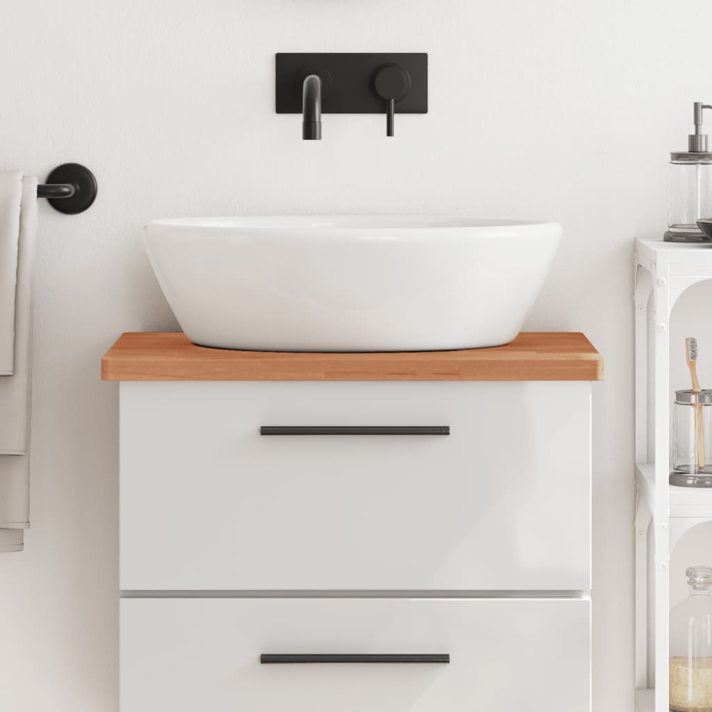 Solid Beech Wood Washbasin Top 60 x 40 x 2.5 cm