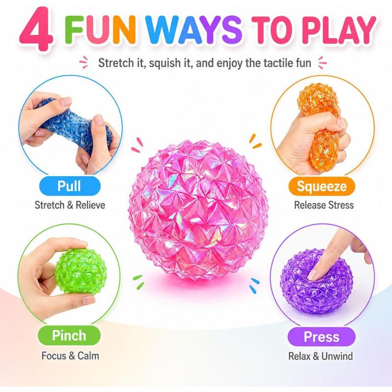 New Cute Stress Relief Squishy Ball Slow Rising Diamond Glitter Sensory Fidget Toy Gift