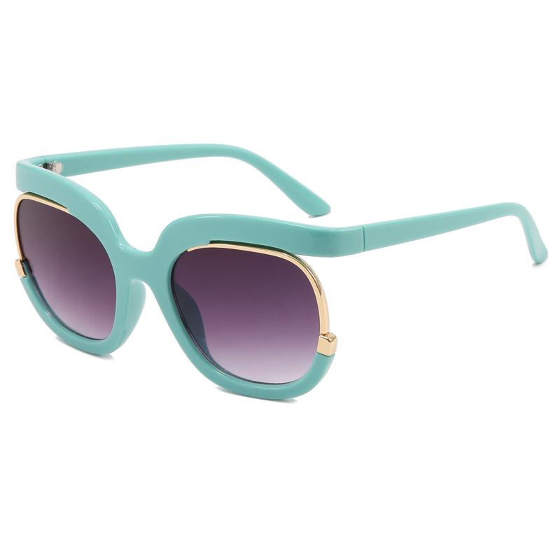 Personalized Color-Blocking Women's Fashion Sunglasses with UV Protection
