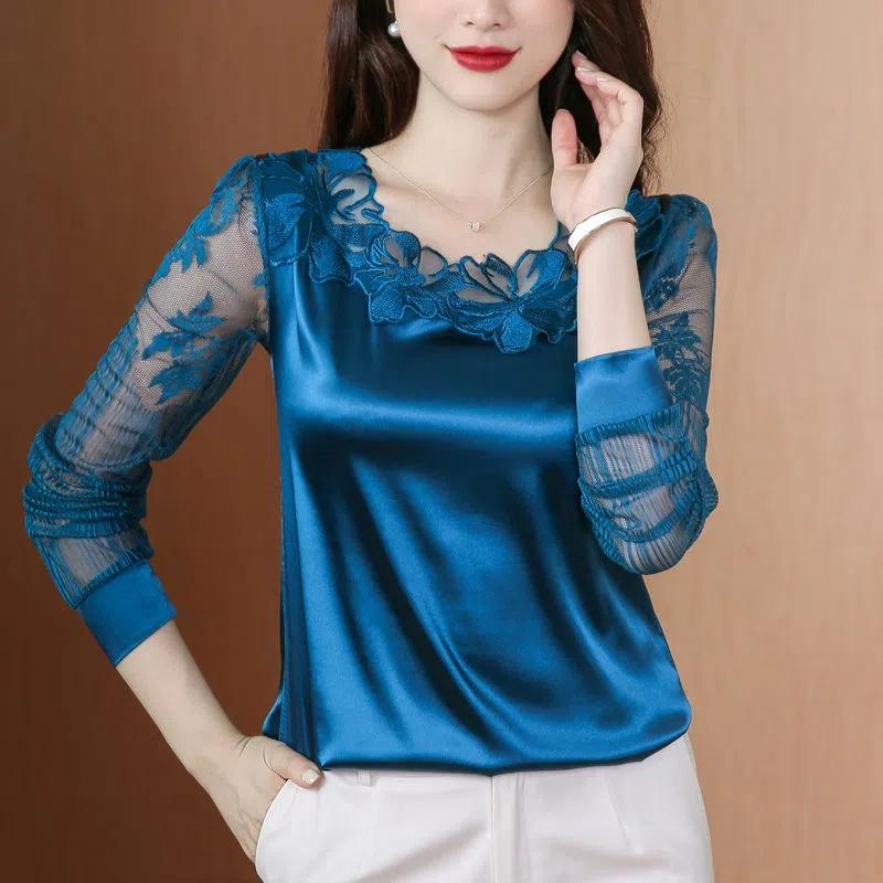 

Женские высококачественные шифоновые рубашки, осенние свободные однотонные топы большого размера, женские универсальные элегантные футболки с длинными рукавами, блузки XXXXL