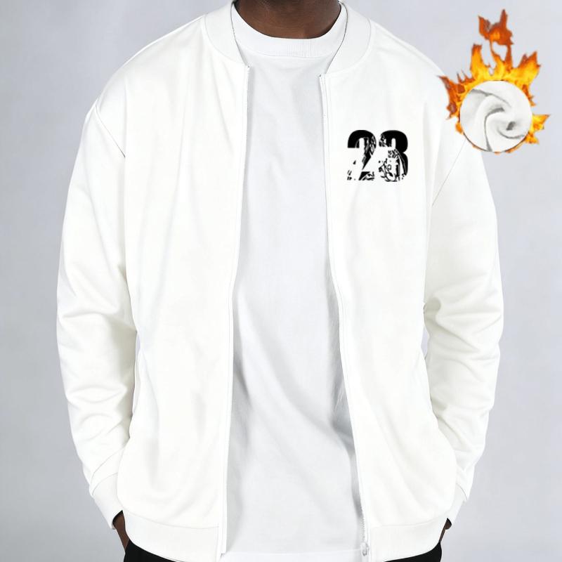 Streetstyle "23" Bomberjacke mit Fleecefutter, Winddicht Langlebig Warm, Lässiger Vielseitiger Mantel