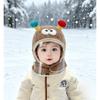 Baby Plush Hat And Neck Warmer Set With Windproof Face Mask For Winter Kids