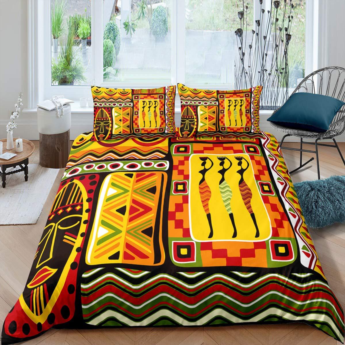African Tribal Down Comforter Set Bedding Set 3-piece Coverlet Set 135*200cm