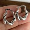 925 Sterling Silver Earrings For Women Trendy Vintage Twist Earring Jewelry Prevent Allergy Party Accessories Gift