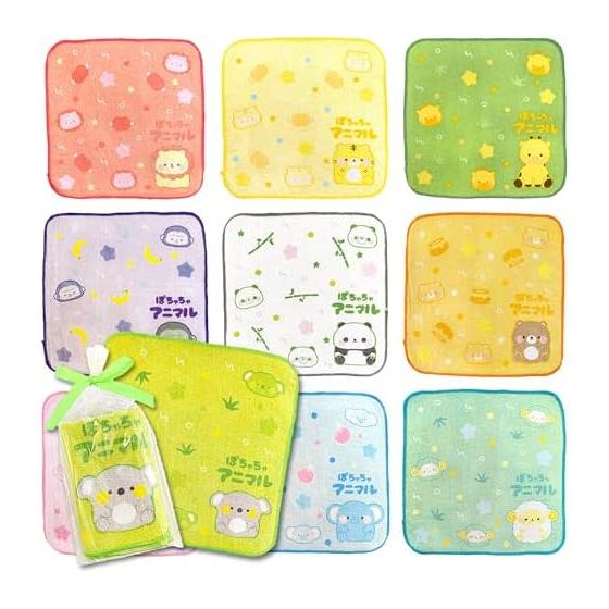 10-Piece Set of Cute Animal Mini Hand Towels (20x20cm) - Assorted Designs, Individually Wrapped with Ribbons, Perfect for Gifts, Party Favors, and
