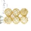 3/6pcs Gold Christmas Iron Wire Ball Delicate Waterproof Hollow Ball Hanging Creative Christmas Tree Decoration Pendant Office