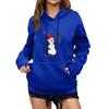 Women's Winter Christmas Printed Pullover Hooded Sweatshirt Fleece Long Sleeve Sweatshirt