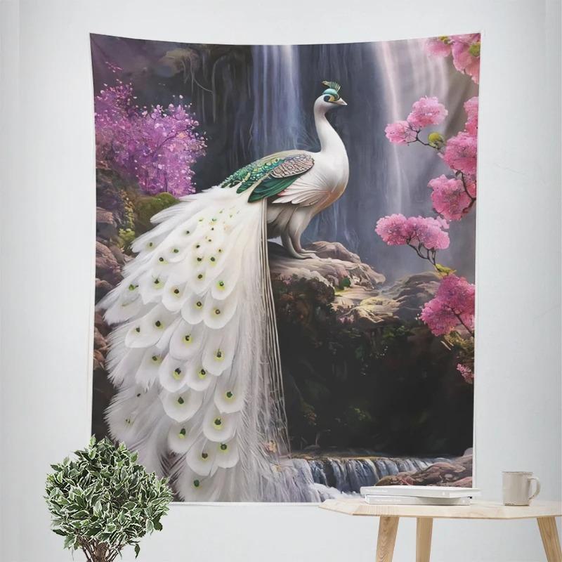 Landscape Peacock Decorative Tapestry Home Wall Decor Office Living Room Tapestry