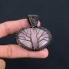 Tree Of Life Rose Quartz Gemstone Handmade Copper Wire Wrap Jewelry Pendant For Wedding Gift