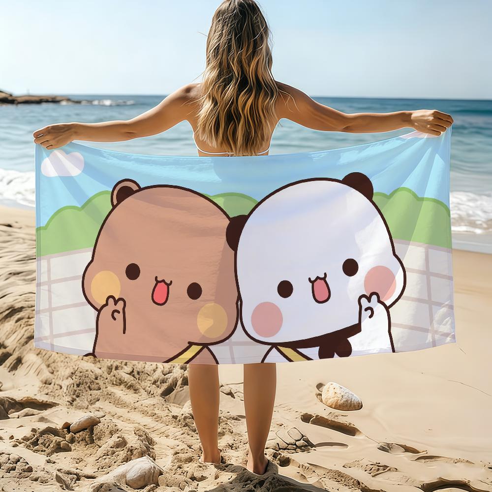 Serviette de plage Cartoon Mignonne Bubu Et Dudu Serviette de plage Surdimensionnée Séchage Rapide Serviette Absorbante Douce Serviettes de Plage Natation Pour Hommes Femmes STJ150x200CM