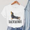 Stretching Dachshunds Women Short Sleeve Graphic Tshirt Summer Harajuku Hip Hop Dog Clothing Women Fashion Dachshunds TShirts