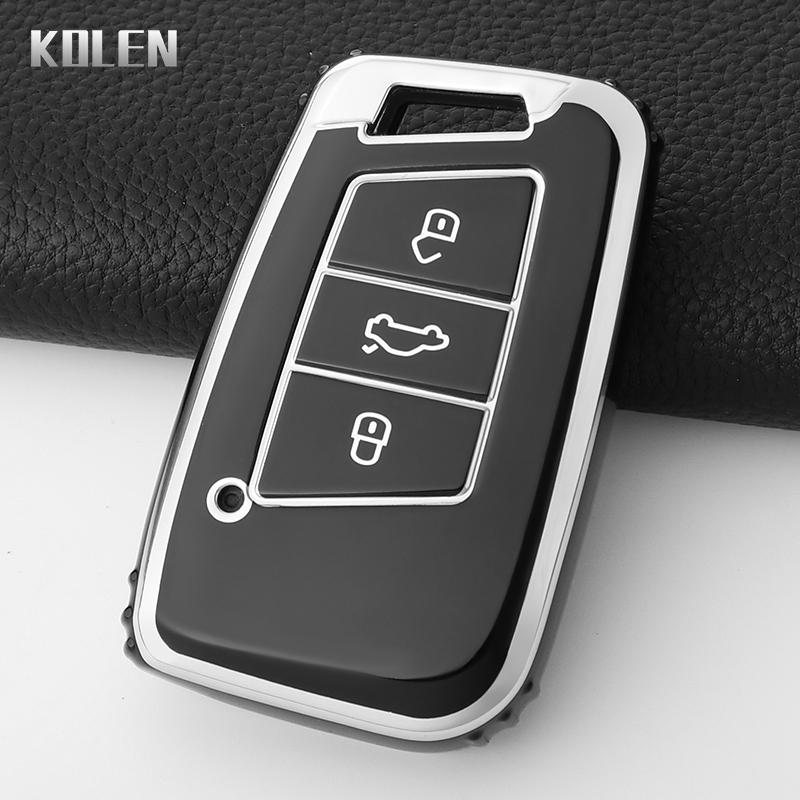 Tpu Car Key Case Cover Shell Fob For Vw Volkseagen Passat B8 Magotan For Skoda Superb A7 Kodiaq Seat Key Protector Accessories