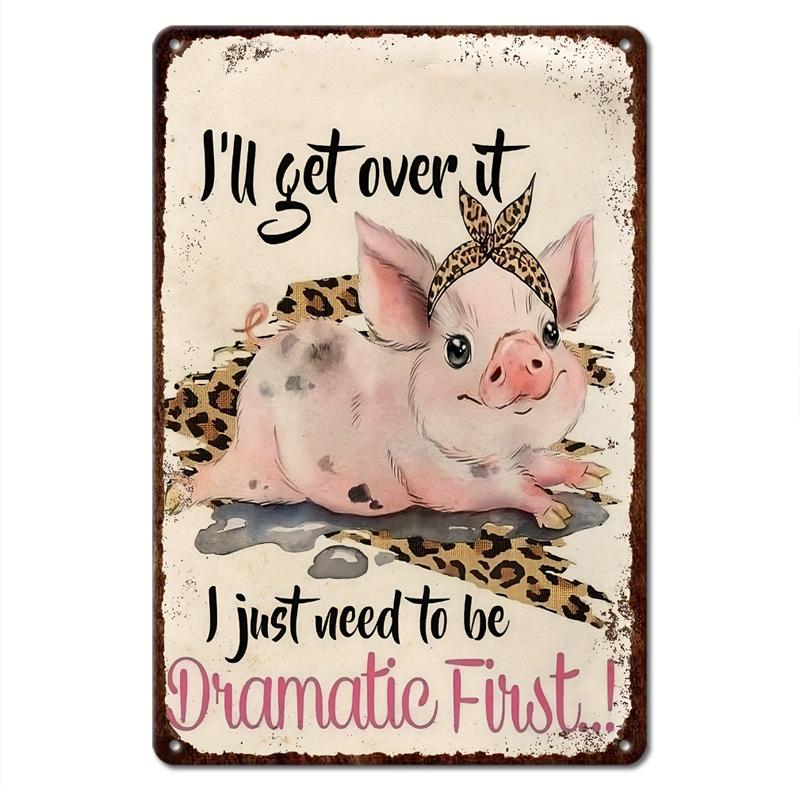 Pink Pig Metal Tin Signs Vintage Poster for BBQ Shop Kitchen Decortion Iron Plates Painting Retro Posters Home Wall Art Plaque