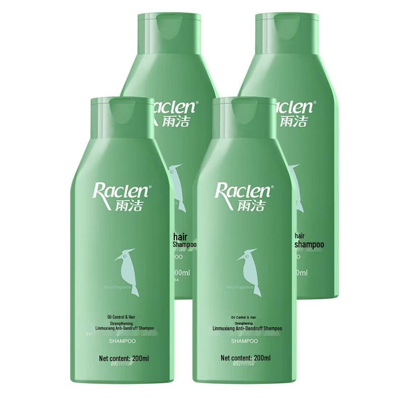 RACLEN Forest Wood Scent Anti-Dandruff Shampoo 4 x 200ml Pack