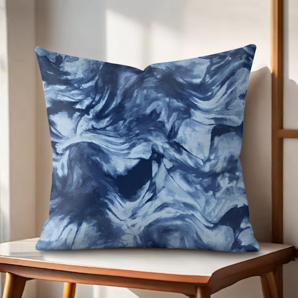 Marble Pattern Cushion Cover Natural Linen Organic Fabric DoubleSided Printing Couch Pillow Covers Home Decor Gift