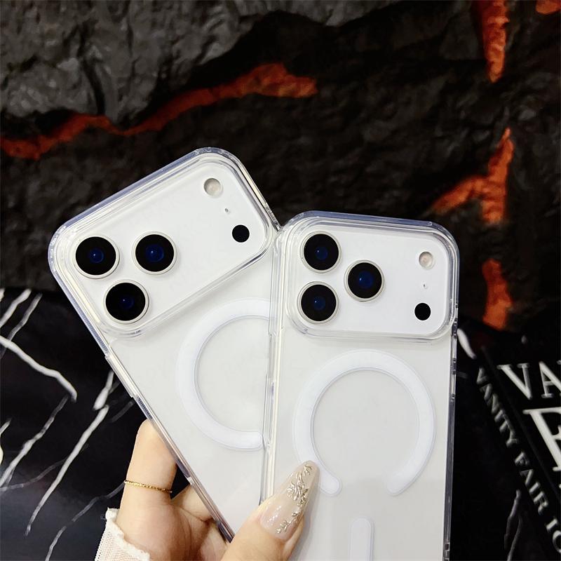 Originální magnetický bezdrátový nabíjecí kryt pro Magsafe pro iPhone 17 Air 16 15 14 13 12 11 Pro XS Max Mini XS XR Plus Průhledný kryt
