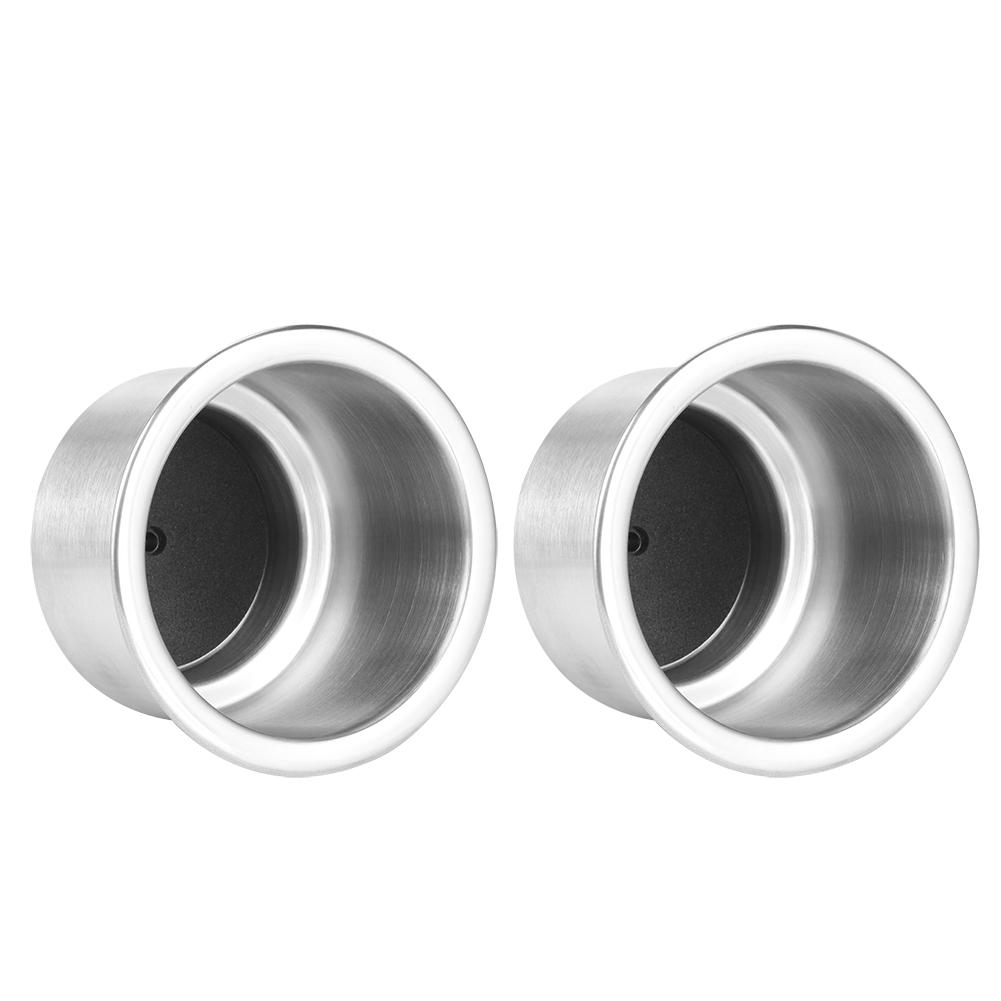 2Pcs Silver Stainless Steel Beverage Rack Bottle Holders Cup Stand Boat Supplies