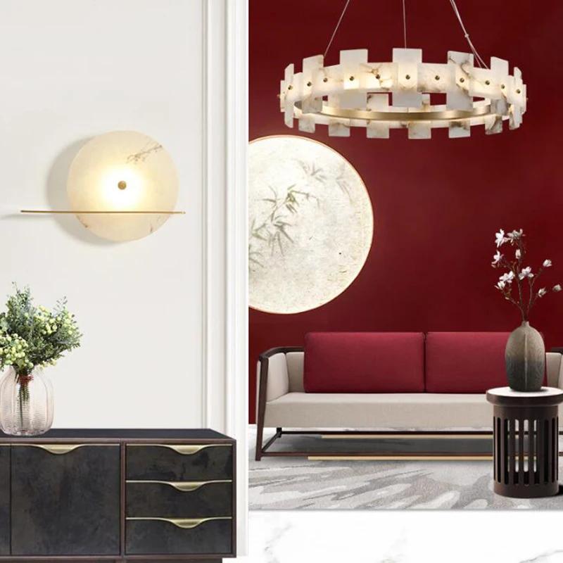 Modern Luxury All Copper chandelier Nordic Creative Cloud Stone LED Pendant Lamp Hotel Cafe Study Home Decoration Room Lighting