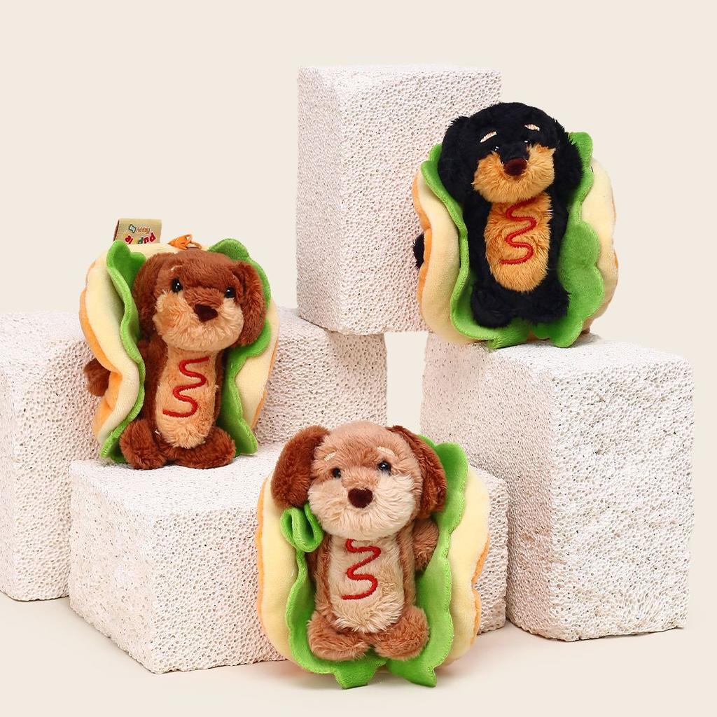 New Cartoon Dog Dress-up Sausage Plush Keychain Accessories Cute Small Hanging Gifts Merchandise