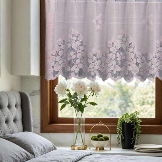 Tenda per Armadio, Tenda Corta Semioscurante, Resistente alle Pieghe Facile da Curare, Pannello Decorativo per Finestra a Baia della Cucina