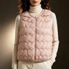 Women's 2025 Collarless Cotton Vest - Autumn/Winter Large Size Round Neck Waistcoat