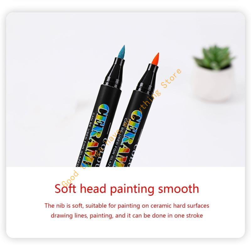 12/24 Color High Temperature Oven Baked Ceramic Marker Pen Set Acrylic Paint Pen 55KF